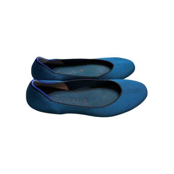 Rothy’s The Square Flat Pacific Blue Knit Shoes Size 10 Washable Eco Sustainable - Picture 2 of 8